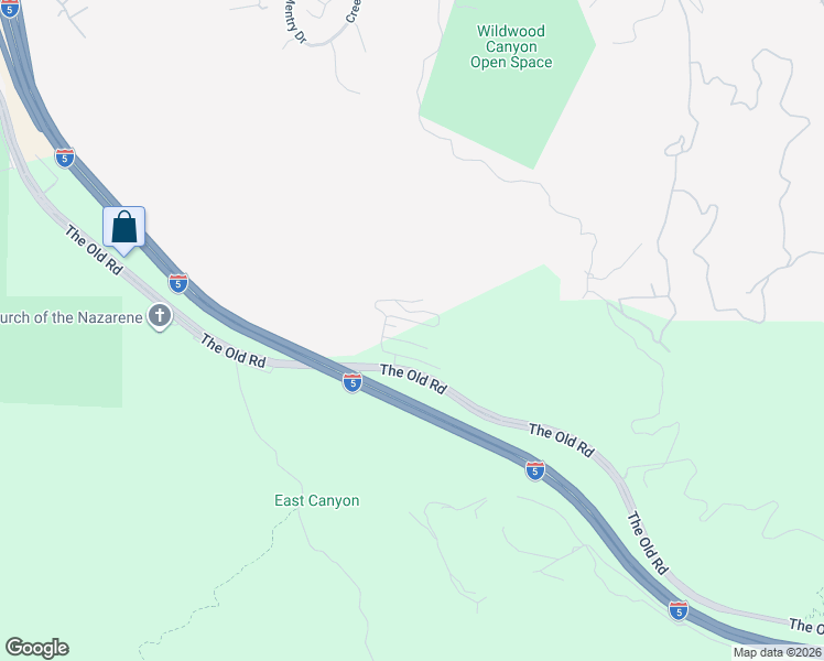 map of restaurants, bars, coffee shops, grocery stores, and more near 23500 The Old Road in Los Angeles County