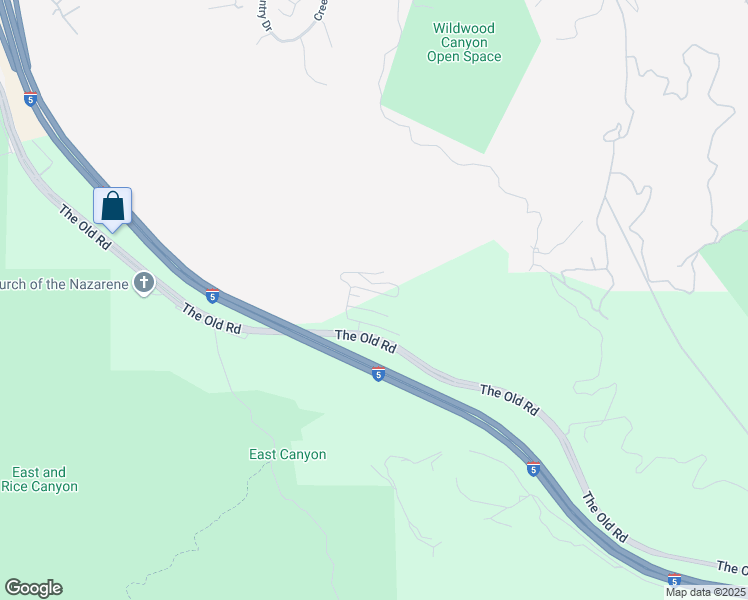 map of restaurants, bars, coffee shops, grocery stores, and more near 23500 The Old Road in Los Angeles County