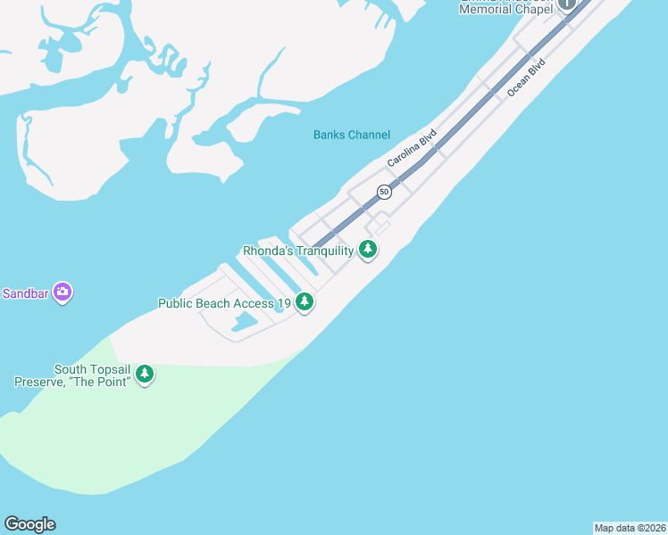 map of restaurants, bars, coffee shops, grocery stores, and more near 1712 Ocean Boulevard in Topsail Beach