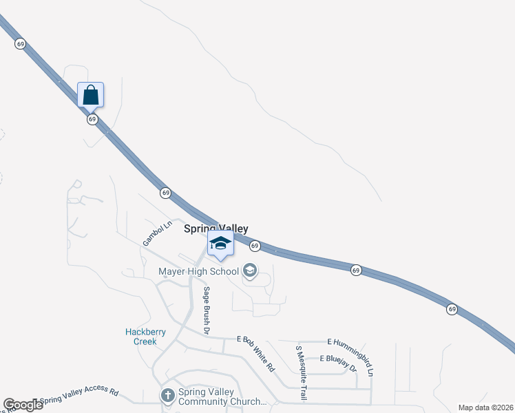 map of restaurants, bars, coffee shops, grocery stores, and more near in Spring Valley