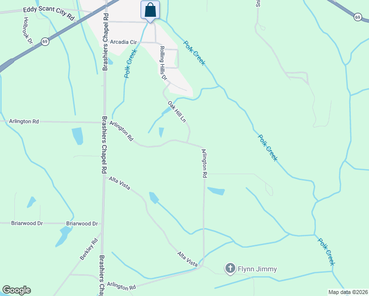 map of restaurants, bars, coffee shops, grocery stores, and more near 1270 Arlington Road in Arab