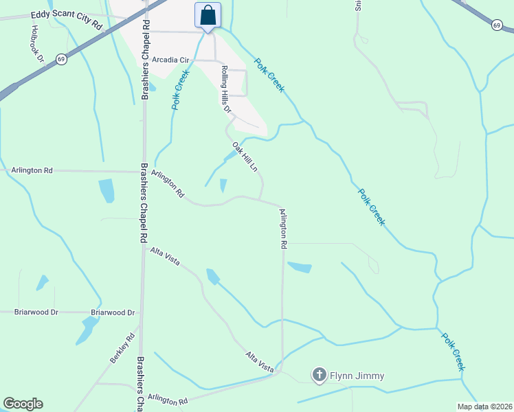 map of restaurants, bars, coffee shops, grocery stores, and more near 1270 Arlington Road in Arab