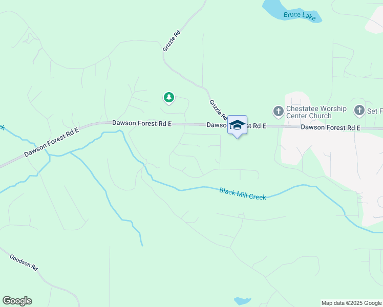 map of restaurants, bars, coffee shops, grocery stores, and more near 135 Softwood Court in Dawsonville