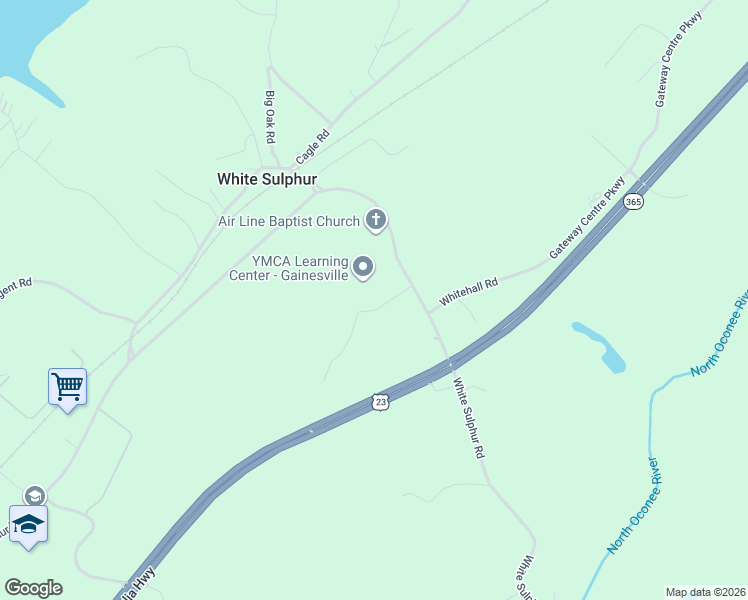 map of restaurants, bars, coffee shops, grocery stores, and more near 3456 Livingston Road in Gainesville