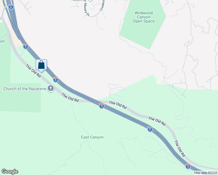 map of restaurants, bars, coffee shops, grocery stores, and more near 23500 The Old Road in Los Angeles County