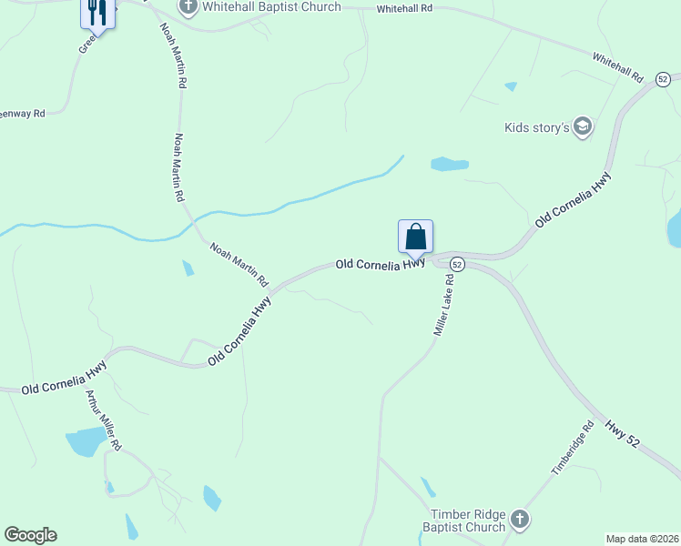 map of restaurants, bars, coffee shops, grocery stores, and more near 4544 Old Cornelia Highway in Gainesville
