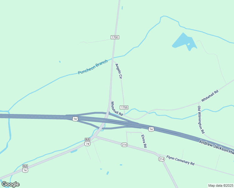 map of restaurants, bars, coffee shops, grocery stores, and more near 262 Angelo Circle in Whiteville