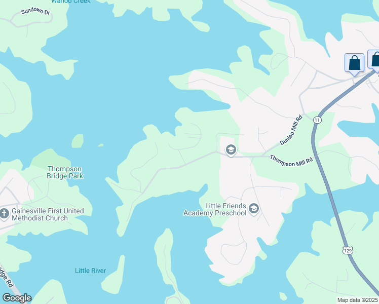 map of restaurants, bars, coffee shops, grocery stores, and more near 2510 Cove Road in Gainesville