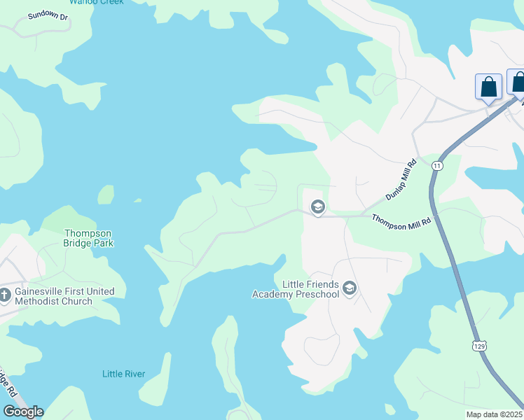 map of restaurants, bars, coffee shops, grocery stores, and more near 2510 Cove Road in Gainesville
