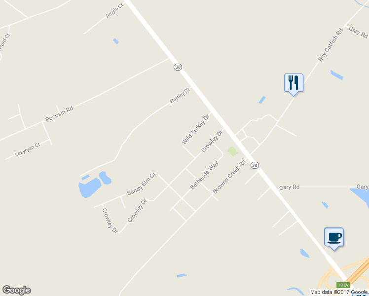 map of restaurants, bars, coffee shops, grocery stores, and more near 126 Wild Turkey Drive in Latta