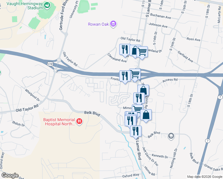 map of restaurants, bars, coffee shops, grocery stores, and more near 108 Park Lane in Oxford