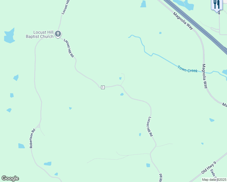 map of restaurants, bars, coffee shops, grocery stores, and more near 1166-2304 County Road 1 in Pontotoc County