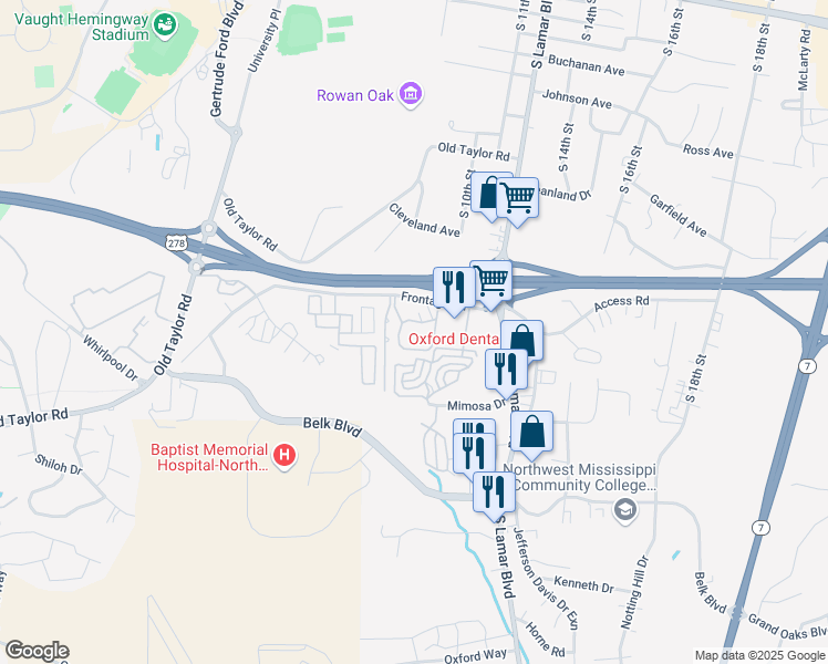 map of restaurants, bars, coffee shops, grocery stores, and more near 108 Park Lane in Oxford
