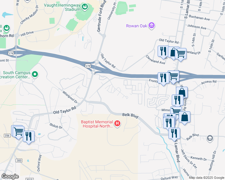 map of restaurants, bars, coffee shops, grocery stores, and more near 2401 Holcomb Street in Oxford