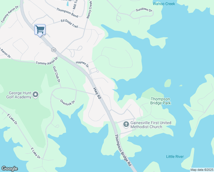 map of restaurants, bars, coffee shops, grocery stores, and more near 3134 Marthasville Court in Gainesville