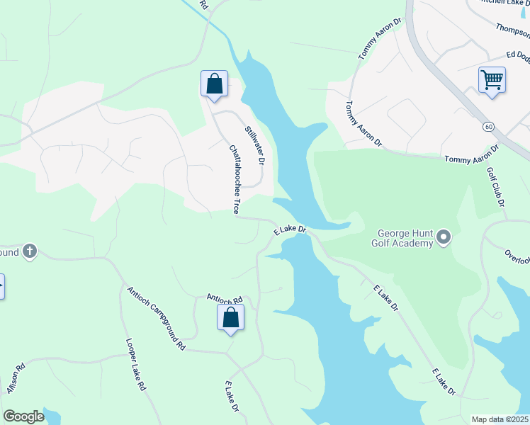 map of restaurants, bars, coffee shops, grocery stores, and more near 3012 Chattahoochee Trce in Gainesville