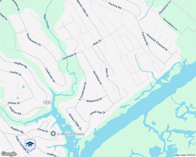map of restaurants, bars, coffee shops, grocery stores, and more near Northline Drive in Hampstead