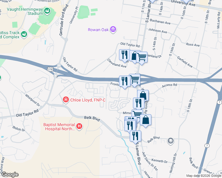 map of restaurants, bars, coffee shops, grocery stores, and more near 108 Park Lane in Oxford