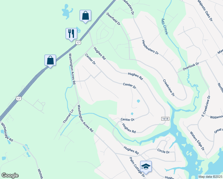 map of restaurants, bars, coffee shops, grocery stores, and more near 175 East Conolly Court in Hampstead