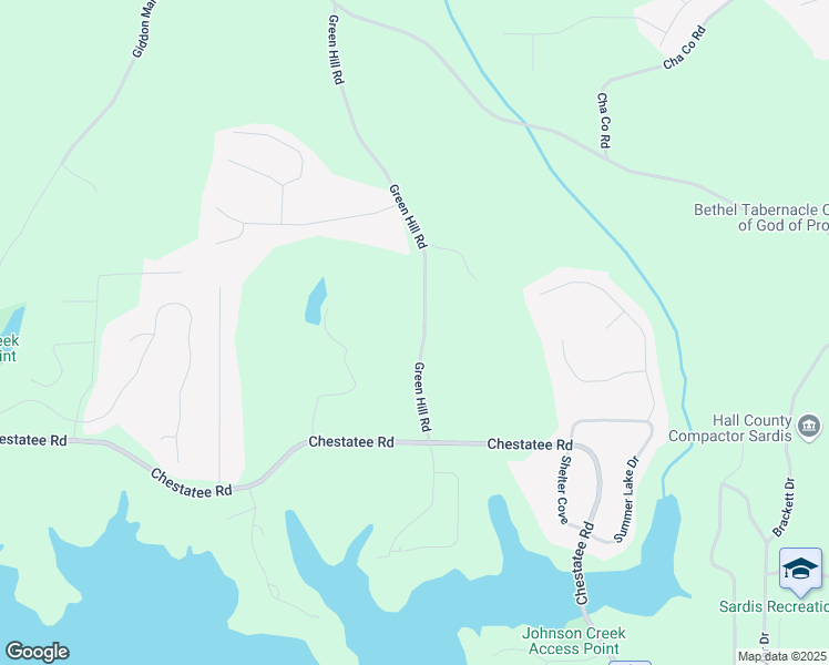 map of restaurants, bars, coffee shops, grocery stores, and more near 4504 Green Hill Road in Gainesville