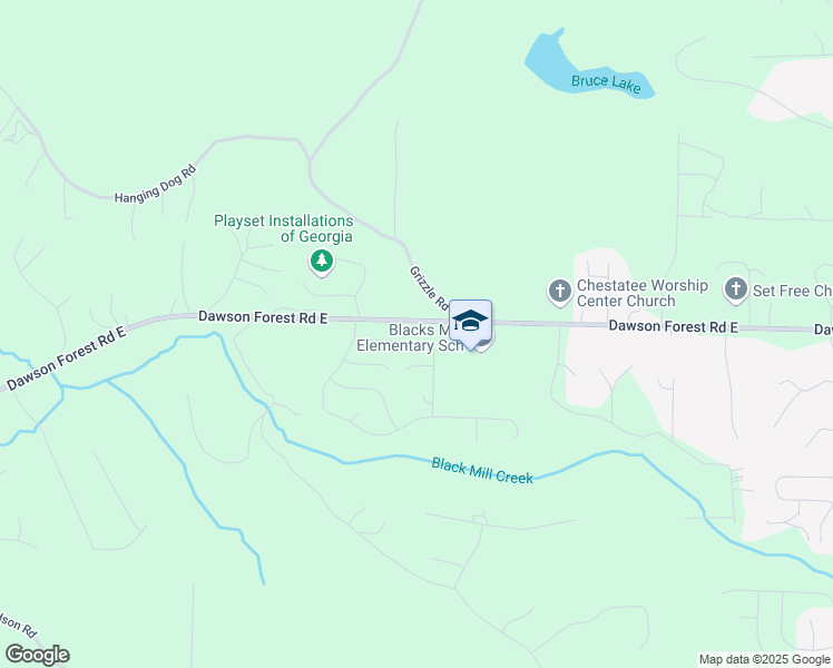 map of restaurants, bars, coffee shops, grocery stores, and more near 137 Springwood Lane in Dawsonville