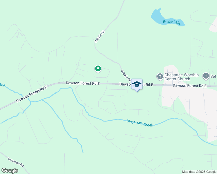 map of restaurants, bars, coffee shops, grocery stores, and more near 42 Springwood Lane in Dawsonville