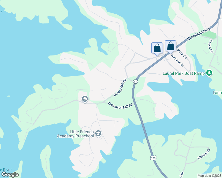 map of restaurants, bars, coffee shops, grocery stores, and more near 2510 North Oaks Place in Gainesville