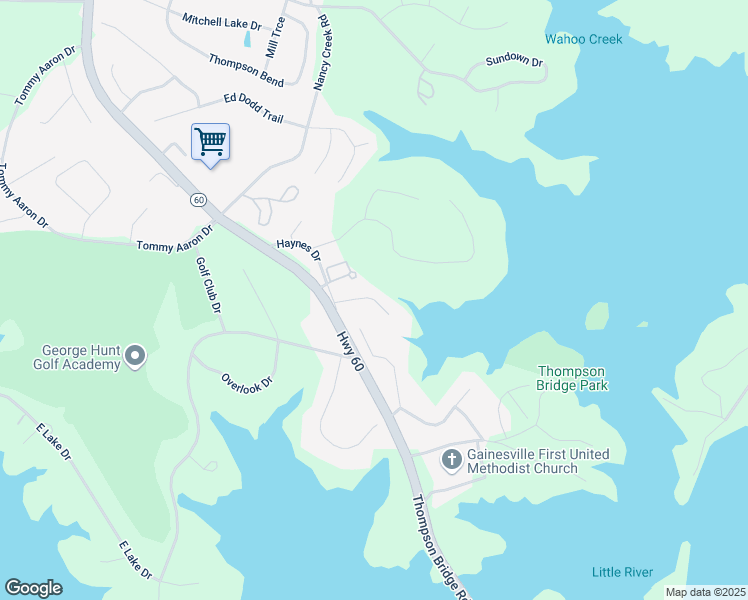map of restaurants, bars, coffee shops, grocery stores, and more near 3122 Marthasville Court in Gainesville