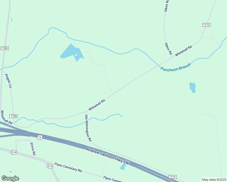 map of restaurants, bars, coffee shops, grocery stores, and more near 56 Sandy Acres Drive in Whiteville