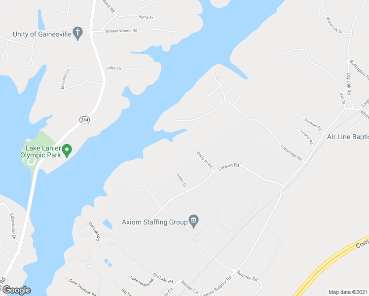 map of restaurants, bars, coffee shops, grocery stores, and more near 2965 Goble Drive Northeast in Gainesville