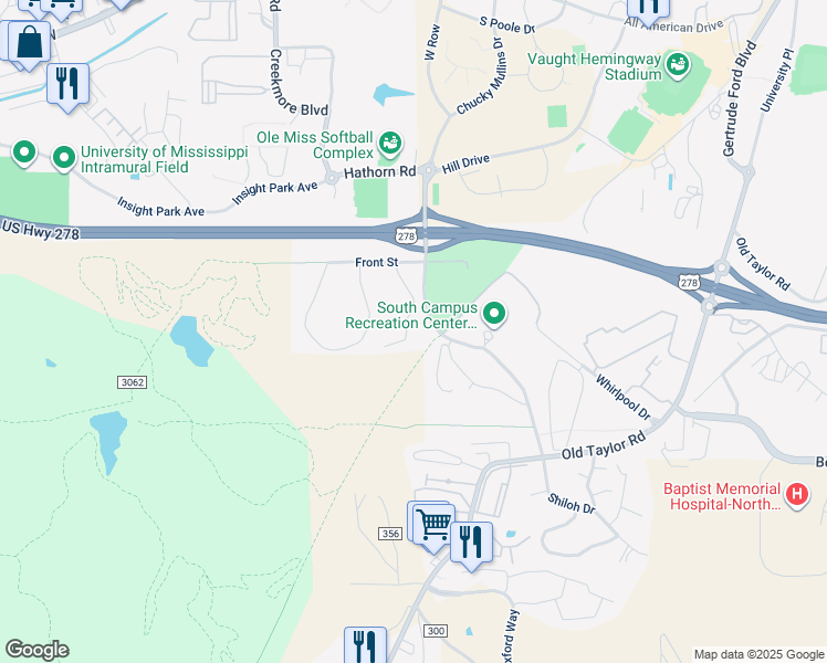 map of restaurants, bars, coffee shops, grocery stores, and more near 2216 Church Street in Oxford