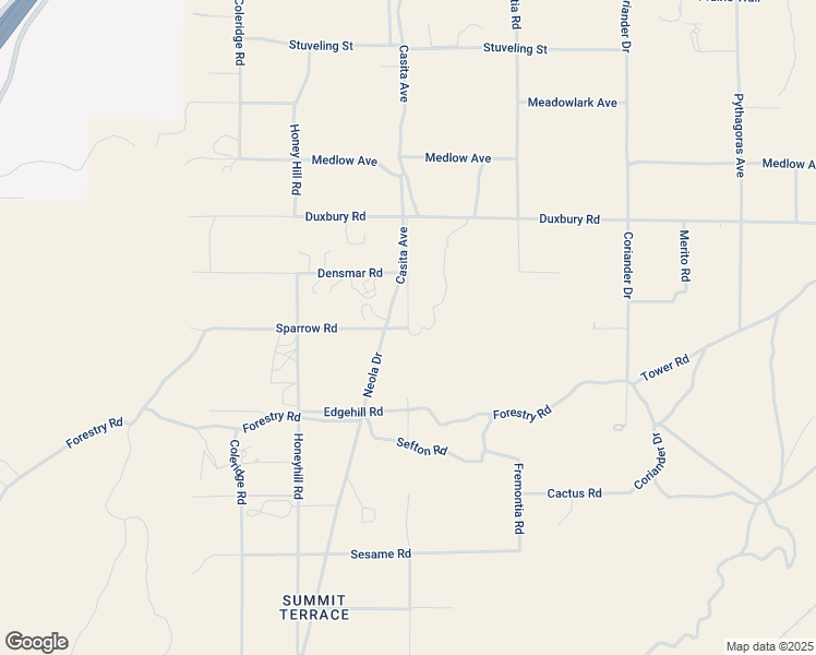 map of restaurants, bars, coffee shops, grocery stores, and more near Desford Road in Oak Hills