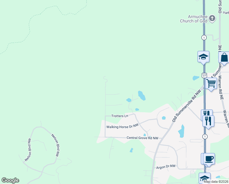 map of restaurants, bars, coffee shops, grocery stores, and more near 7 Whitetail Ridge Road in Rome