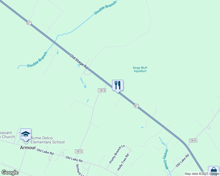 map of restaurants, bars, coffee shops, grocery stores, and more near 4371 Old Stage Road in Riegelwood
