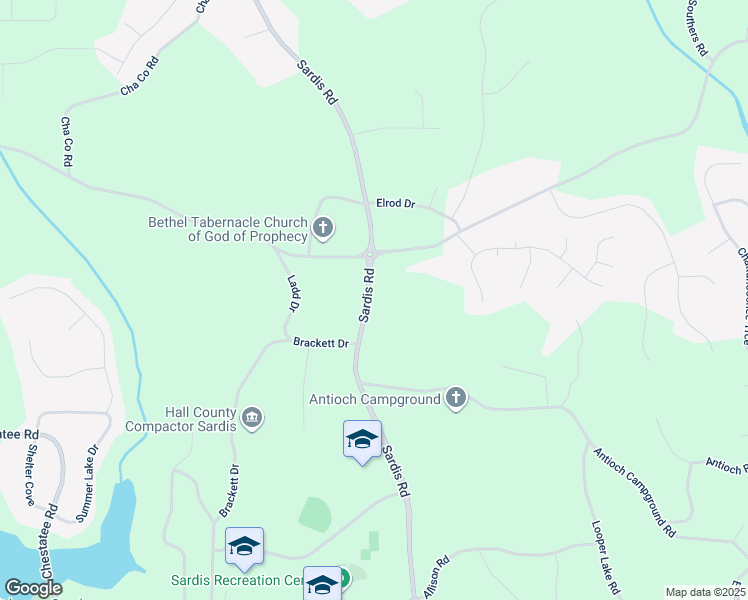 map of restaurants, bars, coffee shops, grocery stores, and more near 3228 Sardis Road in Gainesville