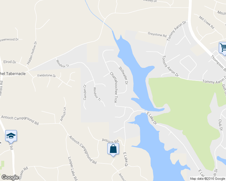 map of restaurants, bars, coffee shops, grocery stores, and more near 3039 Chattahoochee Trce in Gainesville