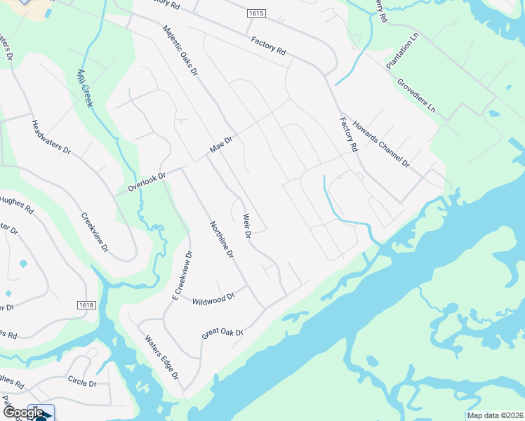 map of restaurants, bars, coffee shops, grocery stores, and more near 210 Weir Drive in Hampstead