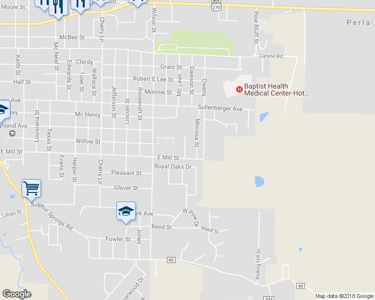 map of restaurants, bars, coffee shops, grocery stores, and more near 1503 Maple Street in Malvern