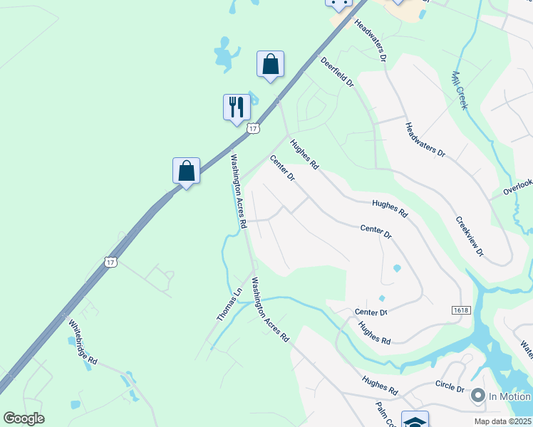 map of restaurants, bars, coffee shops, grocery stores, and more near 68 Winslow Drive in Hampstead