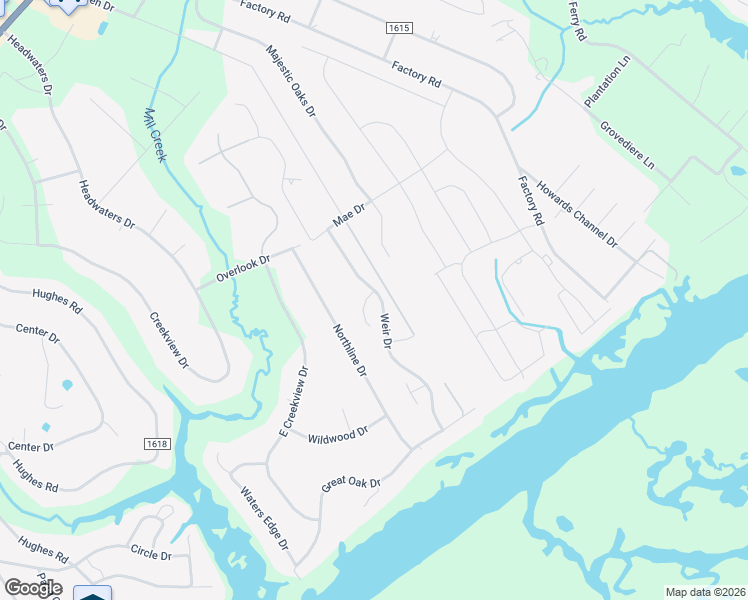 map of restaurants, bars, coffee shops, grocery stores, and more near 210 Weir Drive in Hampstead