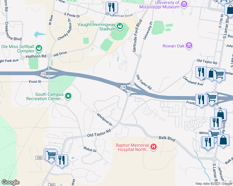 map of restaurants, bars, coffee shops, grocery stores, and more near 2094 Old Taylor Road in Oxford