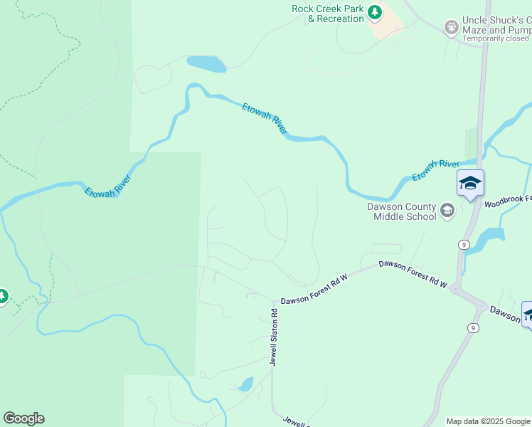 map of restaurants, bars, coffee shops, grocery stores, and more near 298 White Cedar Drive in Dawsonville