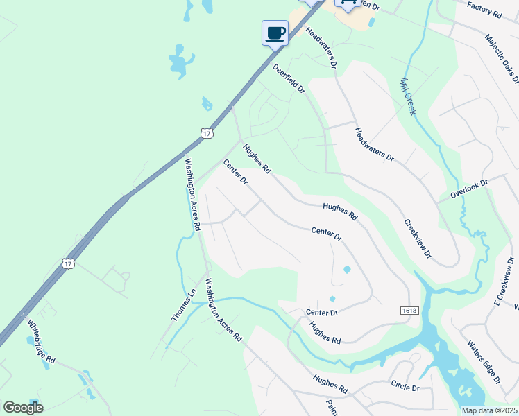 map of restaurants, bars, coffee shops, grocery stores, and more near 124 Center Drive in Hampstead