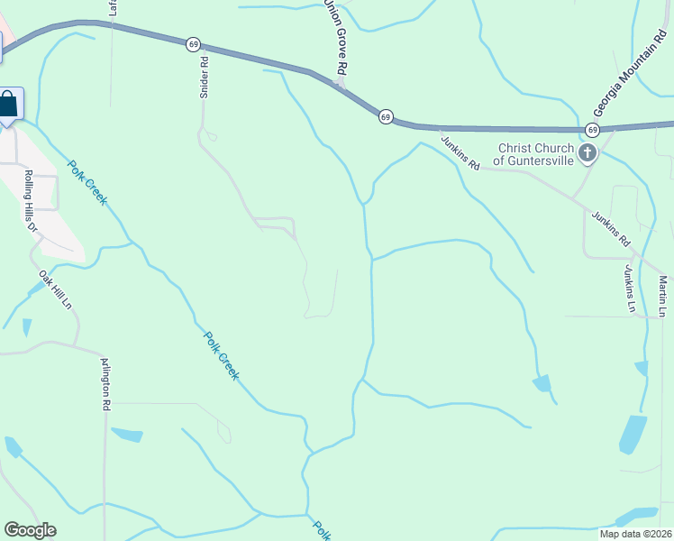 map of restaurants, bars, coffee shops, grocery stores, and more near 101 Snider Lane in Guntersville