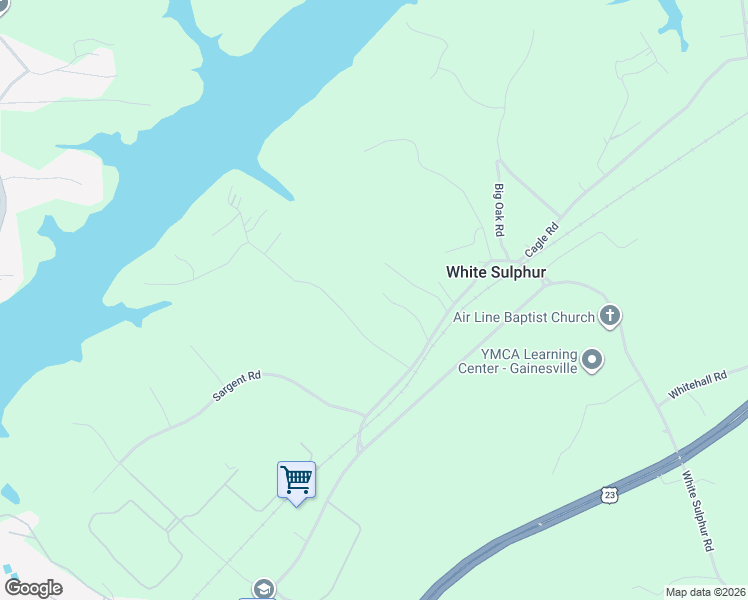 map of restaurants, bars, coffee shops, grocery stores, and more near 3038 Lotheridge Road in Gainesville