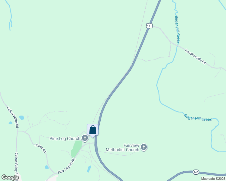 map of restaurants, bars, coffee shops, grocery stores, and more near 4551 U.S. 411 in Rydal
