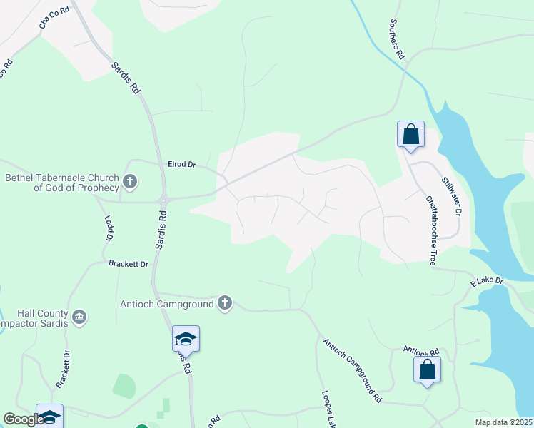 map of restaurants, bars, coffee shops, grocery stores, and more near 4046 Fieldstone Drive in Gainesville