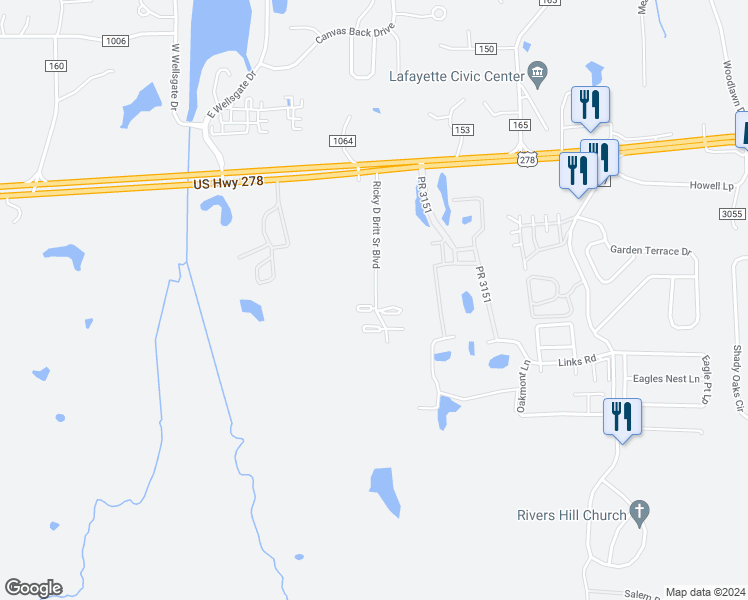 map of restaurants, bars, coffee shops, grocery stores, and more near 201 Ricky D Britt Sr Boulevard in Oxford