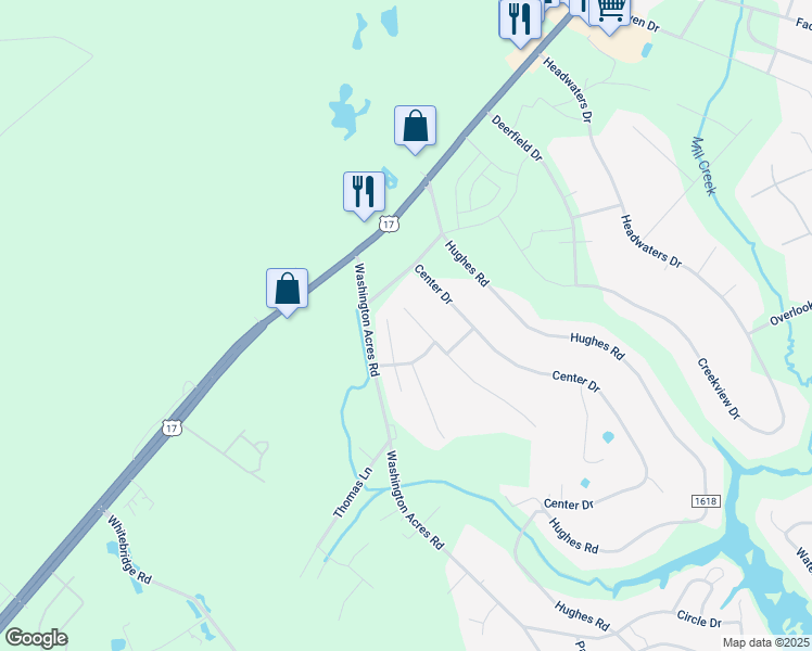 map of restaurants, bars, coffee shops, grocery stores, and more near 111 West Conolly Court in Hampstead