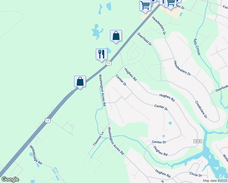 map of restaurants, bars, coffee shops, grocery stores, and more near 111 West Conolly Court in Hampstead